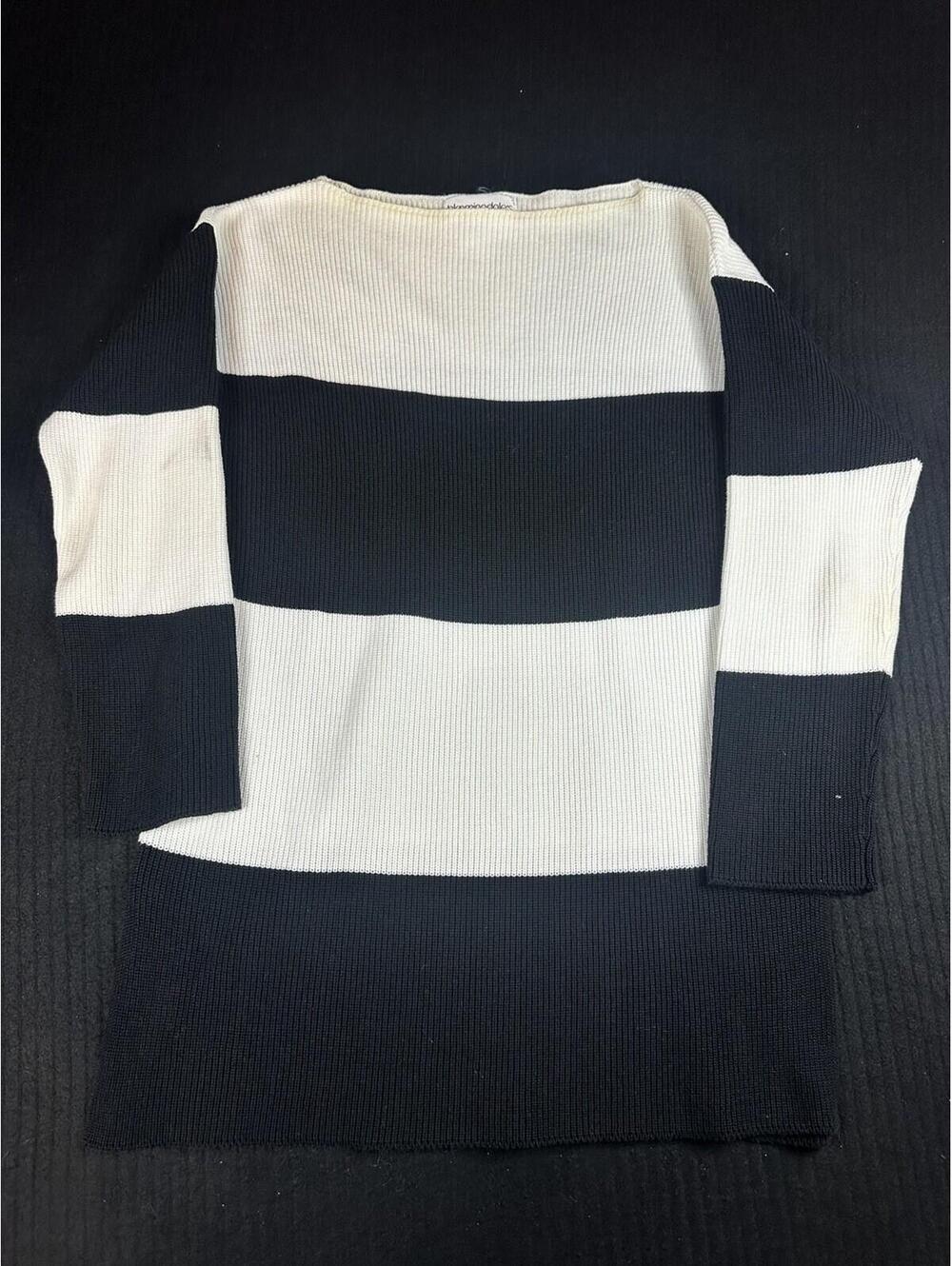 🤍🖤 Rare 80/90’s Vintage Bloomingdale’s Cotton Stripe Sweater P S🖤🤍
